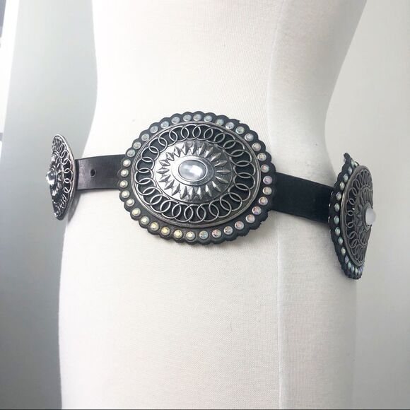 BOHO Crystal Stud Medallion Belt - Picture 4 of 8